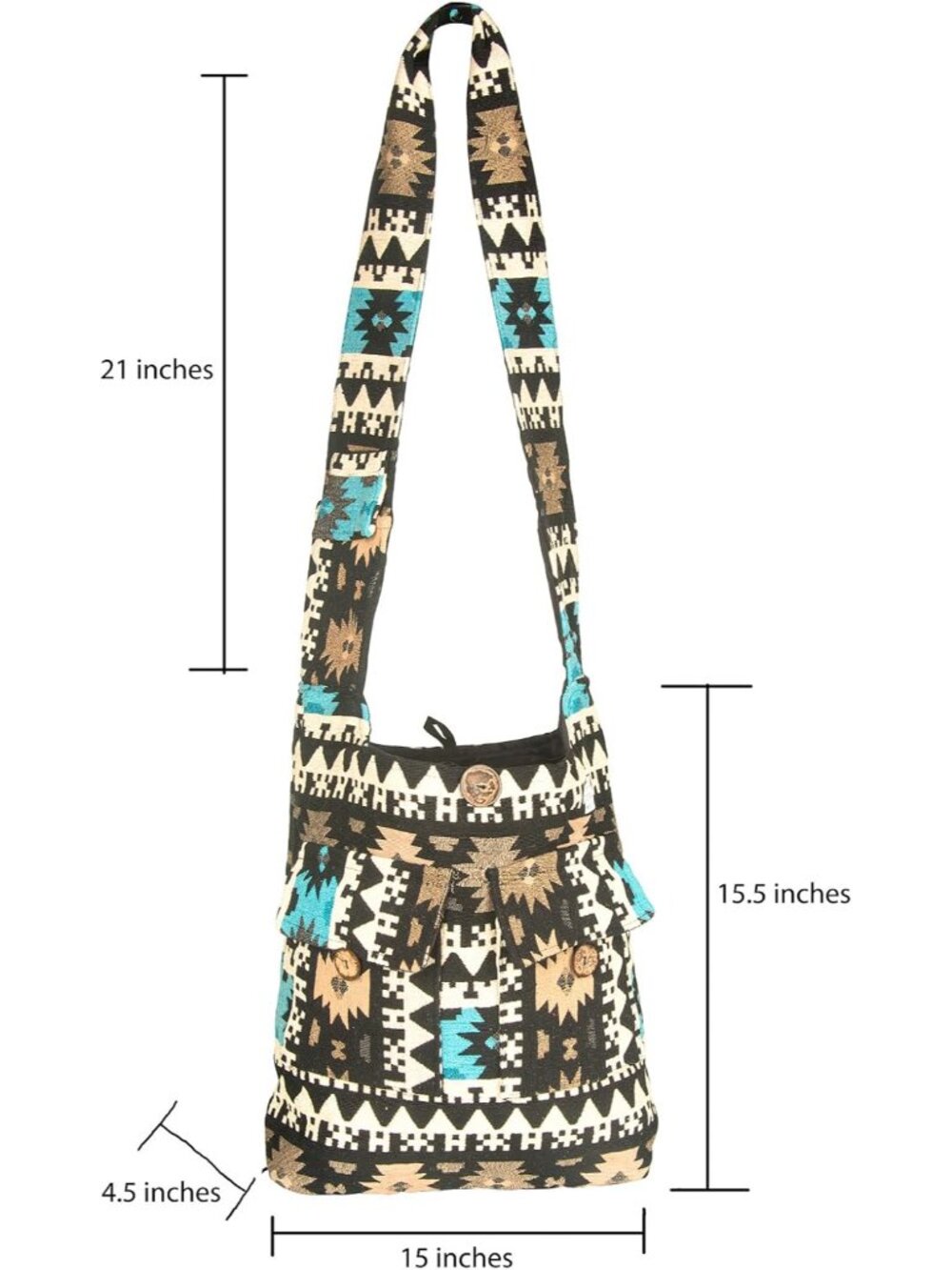 Tribe Azure Large Quilted Hobo Shoulder Bag Crossbody Sling Beach Travel - Picture 8 of 8